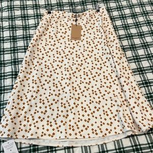 M.M. LaFleur Orchard midi skirt in goldenrod ivory square dot NWT